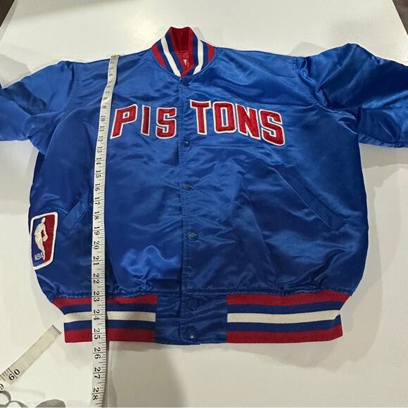Vintage NBA Detroit Pistons 80s Satin Long‎ Sleeve Bomber Jacket Size L - Picture 14 of 14
